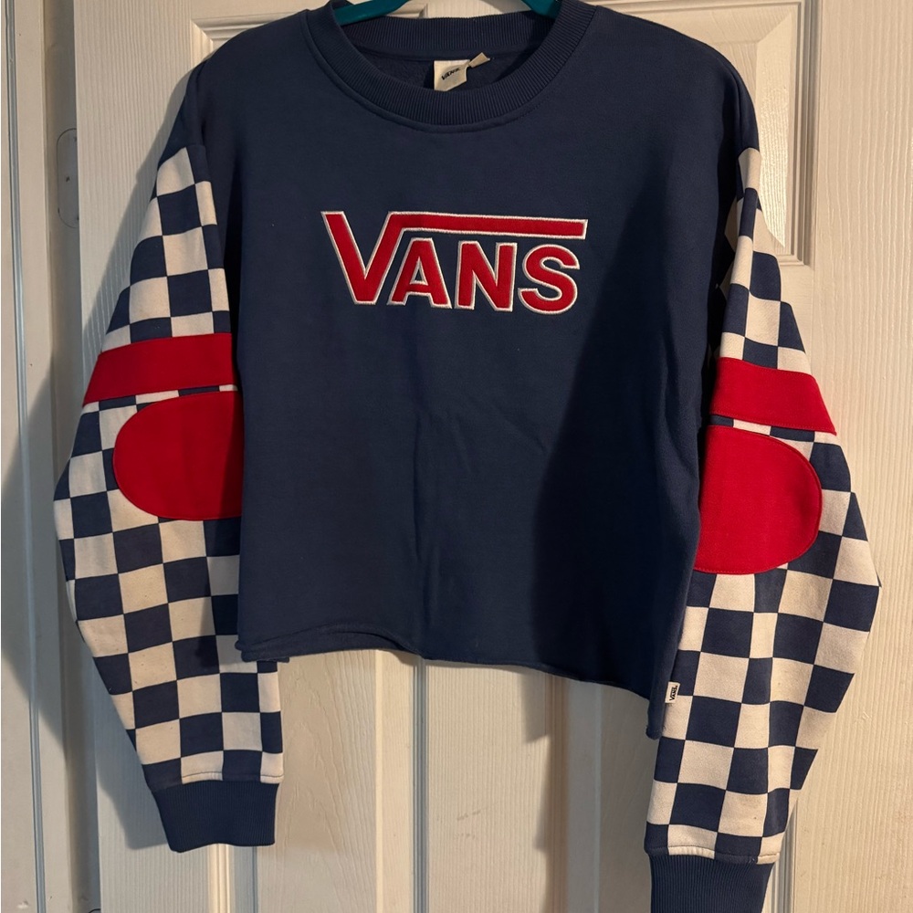 Vans Cropped Sweatshirt with Red Logo